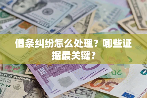 济南借条纠纷怎么处理？哪些证据最关键？