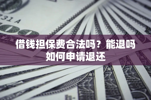济南借钱担保费合法吗？能退吗如何申请退还