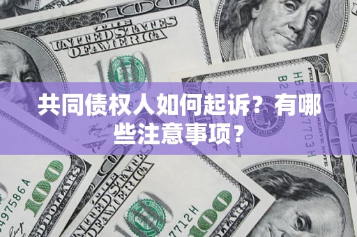 济南共同债权人如何起诉？有哪些注意事项？