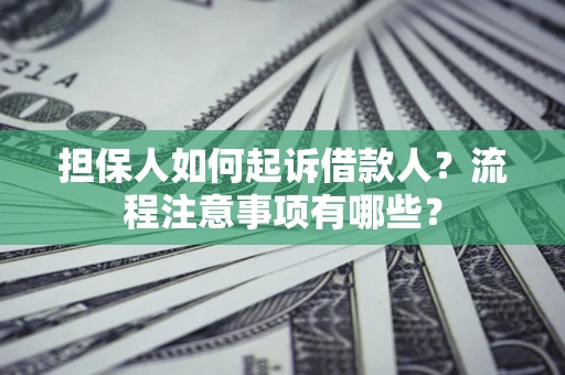 济南担保人如何起诉借款人？流程注意事项有哪些？